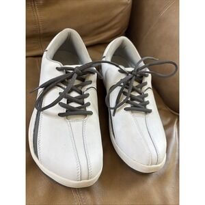 True Linkswear White Gray Leather Spikeless Golf Shoes Sneakers Womens SZ‎ 8 EUC